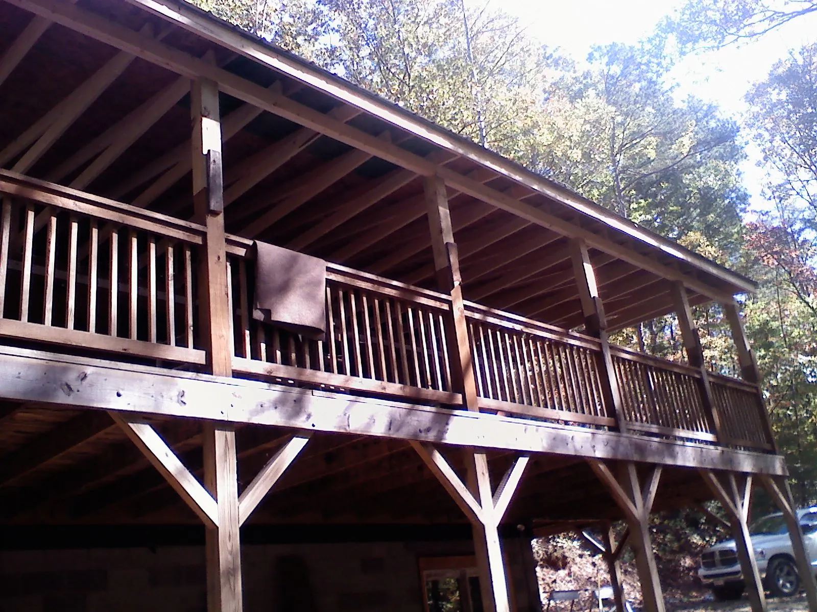 Timber framing under a new elevated porch and deck — Roof Leak Repair in Walnut Grove by Roofing Brothers